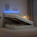 vidaXL LED tárolós ágy matraccal Világosszürke 140 x 190 cm Bársony