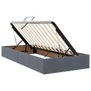 vidaXL LED tárolós ágy matraccal Sötétszürke 180 x 200 cm Bársony