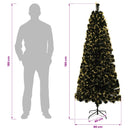 vidaXL Optikai szálas műfenyő 180 cm 24 LED Meleg fehér PVC Zöld