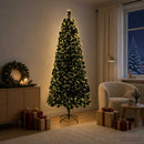 vidaXL Optikai szálas műfenyő 210 cm 24 LED Meleg fehér PVC Zöld