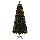 vidaXL Optikai szálas műfenyő 210 cm 24 LED Meleg fehér PVC Zöld