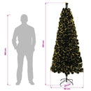 vidaXL Optikai szálas műfenyő 210 cm 24 LED Meleg fehér PVC Zöld