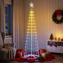 vidaXL LED-es kúpos karácsonyfa 180 cm 250 LED RGB Acél Fehér
