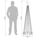 vidaXL LED-es kúpos karácsonyfa 180 cm 250 LED RGB Acél Fehér