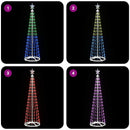 vidaXL LED-es kúpos karácsonyfa 180 cm 250 LED RGB Acél Fehér