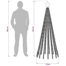 vidaXL LED Karácsonyi Fenyő 180 cm 255 LED Meleg fehér Acél Fekete