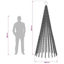 vidaXL LED Karácsonyi Fenyő 250 cm 475 LED Meleg fehér Acél Fekete