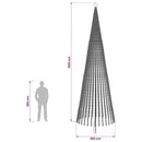 vidaXL LED Karácsonyi Fenyő 500 cm 1524 LED Hideg fehér Acél Fekete