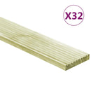 vidaXL Terasz Deszka 32 db Zöld Impregnált 1,16 m² Impregnált Fenyőfa