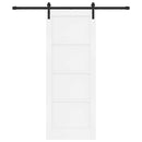 vidaXL Csúszó ajtó 78 x 202 cm Szerelt Fa Fehér és Fekete