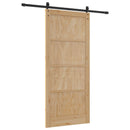 vidaXL Csúszó ajtó 93 x 211 cm Szerelt Fa Természetes és Fekete