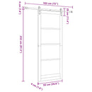 vidaXL Csúszó ajtó 93 x 232 cm Szerelt Fa Fehér