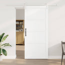vidaXL Csúszó ajtó 93 x 211 cm Szerelt Fa Fehér