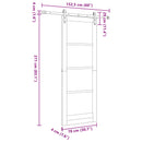 vidaXL Csúszó ajtó 78 x 211 cm Szerelt Fa Fehér és Fekete