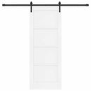 vidaXL Csúszó ajtó 78 x 202 cm Szerelt Fa Fehér és Fekete