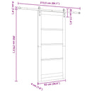 vidaXL Csúszó ajtó 93 x 202 cm Szerelt Fa Fehér és Fekete