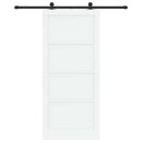 vidaXL Csúszó ajtó 93 x 211 cm Szerelt Fa Fehér és Fekete