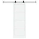 vidaXL Csúszó ajtó 78 x 211 cm Szerelt Fa Fehér és Fekete