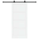 vidaXL Csúszó ajtó 93 x 211 cm Szerelt Fa Fehér és Fekete
