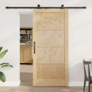 vidaXL Csúszó ajtó ORKDAL 93 x 202 cm Szerelt Fa Természetes és Fekete