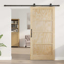 vidaXL Csúszó ajtó ORKDAL 93 x 202 cm Szerelt Fa Természetes és Fekete