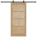vidaXL Csúszó ajtó ORKDAL 93 x 202 cm Szerelt Fa Természetes és Fekete