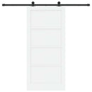 vidaXL Csúszó ajtó ORKDAL 93 x 202 cm Szerelt Fa Fehér és Fekete