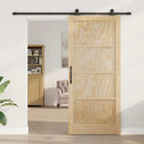vidaXL Csúszó ajtó ORKDAL 93 x 211 cm Szerelt Fa Természetes és Fekete