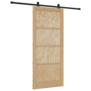 vidaXL Csúszó ajtó ORKDAL 93 x 211 cm Szerelt Fa Természetes és Fekete