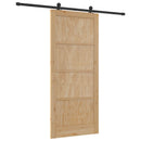 vidaXL Csúszó ajtó ORKDAL 93 x 211 cm Szerelt Fa Természetes és Fekete