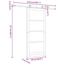 vidaXL Csúszó ajtó ORKDAL 93 x 211 cm Szerelt Fa Természetes és Fekete