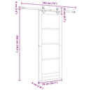 vidaXL Csúszó ajtó 78 x 202 cm Szerelt Fa Fehér és Fekete