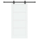 vidaXL Csúszó ajtó 93 x 202 cm Szerelt Fa Fehér és Fekete