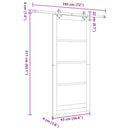 vidaXL Csúszó ajtó 93 x 211 cm Szerelt Fa Természetes és Fekete