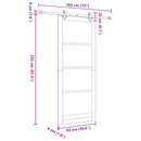 vidaXL Csúszó ajtó 93 x 232 cm Szerelt Fa Fehér és Fekete