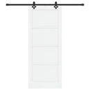 vidaXL Csúszó ajtó 86 x 211 cm Szerelt Fa Fehér és Fekete