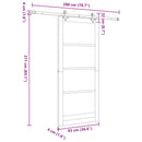 vidaXL Csúszó ajtó 93 x 211 cm Szerelt Fa Természetes és Fekete