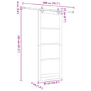 vidaXL Csúszó ajtó 93 x 232 cm Szerelt Fa Fehér és Fekete