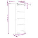 vidaXL Csúszó ajtó 86 x 211 cm Szerelt Fa Fehér