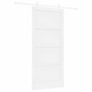 vidaXL Csúszó ajtó 93 x 202 cm Szerelt Fa Fehér