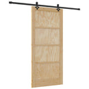 vidaXL Csúszó ajtó ORKDAL 93 x 202 cm Szerelt Fa Természetes és Fekete
