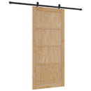 vidaXL Csúszó ajtó ORKDAL 93 x 202 cm Szerelt Fa Természetes és Fekete