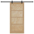 vidaXL Csúszó ajtó ORKDAL 93 x 202 cm Szerelt Fa Természetes és Fekete