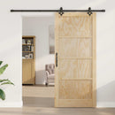 vidaXL Csúszó ajtó ORKDAL 93 x 211 cm Szerelt Fa Természetes és Fekete