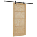 vidaXL Csúszó ajtó ORKDAL 93 x 211 cm Szerelt Fa Természetes és Fekete