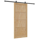 vidaXL Csúszó ajtó ORKDAL 93 x 211 cm Szerelt Fa Természetes és Fekete