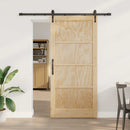 vidaXL Csúszó ajtó ORKDAL 93 x 202 cm Szerelt Fa Természetes és Fekete