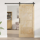vidaXL Csúszó ajtó ORKDAL 93 x 202 cm Szerelt Fa Természetes és Fekete
