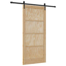 vidaXL Csúszó ajtó ORKDAL 93 x 202 cm Szerelt Fa Természetes és Fekete