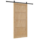 vidaXL Csúszó ajtó ORKDAL 93 x 202 cm Szerelt Fa Természetes és Fekete